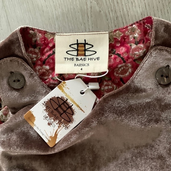 2‎ PCs Girls The Bae Hive Baesics Velvet tunic dress sz 4 NWT blush pink - Picture 9 of 15